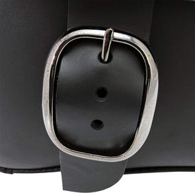 img 3 attached to 🔒 Dowco Willie & Max Black Leather Swingarm Bag - Sleek Design with Black Chrome Buckle - Fits Softail or Triangulated Swingarms - Model 59823-08