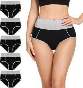 img 4 attached to Comfortable & Flattering: Molasus High Waisted Cotton Briefs For Women In Regular & Plus Size