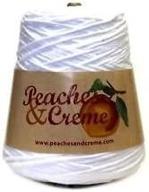 🍑 premium 14 oz peaches and cream cotton size 4 medium white yarn - high quality craft supplies logo