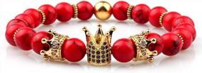 img 3 attached to King And Queen Imperial Crown Bead Bracelet Set - Luxury Couple Jewelry, Perfect Xmas Gift For Men And Women By GVUSMIL