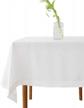minghing white linen handmade hemstitched rectangular tablecloth 72" x 144 logo