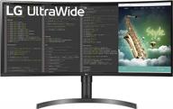 lg 35wn75c-b monitor with usb type delivery, 3440x1440p resolution, 100hz refresh rate, curved screen, anti-glare coating, tilt and height adjustment logo