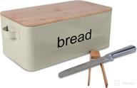 🍞 lifesmart bamboo bread box cutting board set with bonus bread knife and toast tongs - 12.5" x 6.5" x 4" - premium bread accessories included логотип