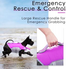 img 1 attached to ThinkPet Dog Life Jacket, Reflective Lifesaver With Rescue Handle, Adjustable Floating Vest,High Buoyancy Aid Dog Saver Small Purple
