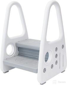 img 4 attached to 🪑 Kids Toddler Step Stool with Handles - Ideal for Bathroom, Kitchen, Toilet, Potty Training & Learning