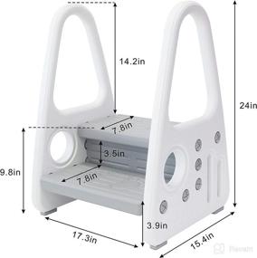 img 2 attached to 🪑 Kids Toddler Step Stool with Handles - Ideal for Bathroom, Kitchen, Toilet, Potty Training & Learning