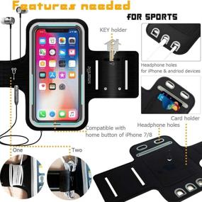 img 3 attached to 📱 Smartlle Arm Phone Holder for Running, Universal Armband for iPhone 13 12 11 Pro/XR/XS/X/SE/8/7/6s/6, Samsung Galaxy A/S/J, LG, Moto, Google Pixel, Up to 6.1’’, Ideal for Gym, Sports, Workout-Black