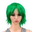 unisex short anime cosplay wig - spiky layered st patricks green logo