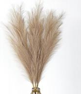 large artificial brown pampas grass set - 3 pieces of faux fluffy pompas grass for floor vase decoration, boho style tall fake plants for living room, bedroom, and kitchen home decor - 43''/3.6ft logo