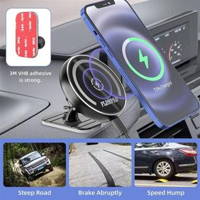 img 1 attached to 🔌 Magnetic Wireless Car Charger with 36W QC 3.0 Fast Charging for iPhone 13/12 Series - Black