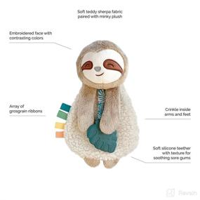 img 2 attached to 🦥 Itzy Ritzy - Itzy Lovey: Sloth Teether with Crinkle Sound, Sherpa Fabric, and Minky Plush