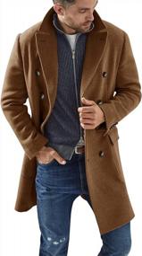 img 4 attached to PASLTER Men'S Notched Lapel Trench Coat: Stay Warm And Stylish With Double Breasted Slim Fit Heavyweight Pea Coat, Perfect For Winter Overcoat Outwear