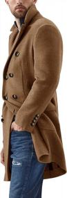 img 2 attached to PASLTER Men'S Notched Lapel Trench Coat: Stay Warm And Stylish With Double Breasted Slim Fit Heavyweight Pea Coat, Perfect For Winter Overcoat Outwear
