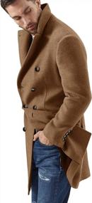 img 1 attached to PASLTER Men'S Notched Lapel Trench Coat: Stay Warm And Stylish With Double Breasted Slim Fit Heavyweight Pea Coat, Perfect For Winter Overcoat Outwear
