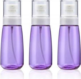 img 4 attached to Refillable Fine Mist Spray Bottle 3.4Oz/100Ml For Skincare, Makeup, And More - Convenient And Portable Travel Container In 3 Stylish Purple Shades - Ideal For Perfume, Lotion, And Hair Spray Use