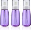 refillable fine mist spray bottle 3.4oz/100ml for skincare, makeup, and more - convenient and portable travel container in 3 stylish purple shades - ideal for perfume, lotion, and hair spray use logo