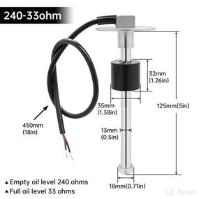 img 3 attached to 🚤 ARTILAURA Marine Fuel Sending Unit - 240-33 ohms, 5" (125mm), Stainless Steel Tank Sender Gas Water Fuel Gauge Sensor - for Boat, Car, Truck, Vehicle