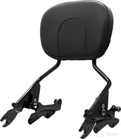 img 1 attached to 🏍️ 2014-2021 Harley Touring Road King Electra Road Street Glide FLH FLHX FLT FLHR FLTR Compatible Quick-Detach Passenger Backrest Sissy Bar with Pad & Docking Hardware Kit