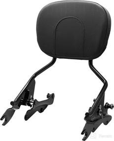 img 2 attached to 🏍️ 2014-2021 Harley Touring Road King Electra Road Street Glide FLH FLHX FLT FLHR FLTR Compatible Quick-Detach Passenger Backrest Sissy Bar with Pad & Docking Hardware Kit