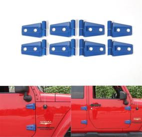 img 4 attached to JeCar Blue Engine Hood Hinge Cover Door Molding Trim For Jeep Wrangler JK 2007-2016 (4-Door