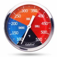 accurately monitor your grill temperature with galafire 3 3/16 inch thermometer - perfect for smokers and charcoal pits logo
