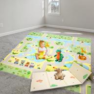 large reversible non-toxic baby crawling mat - foldable foam play mat with waterproof coating for infants and toddlers, thicker and safer for playtime логотип