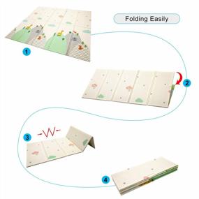 img 2 attached to Large Reversible Non-Toxic Baby Crawling Mat - Foldable Foam Play Mat With Waterproof Coating For Infants And Toddlers, Thicker And Safer For Playtime