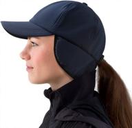 waterproof winter baseball cap with earflaps and fleece lining for women and men - ideal for outdoor adventures, adjustable fit logo