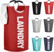 sturdy and spacious mziart laundry bag with alloy handles for easy carrying and storage logo