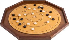 img 3 attached to GAMELAND Crokinole And Checkers Размер турнира Crokinole Board Crokinole Kit включает в себя 26 дисков и игровую доску Классическая настольная игра для семей и друзей - 30 дюймов