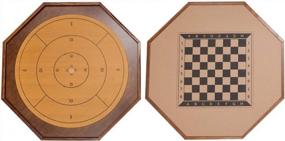 img 2 attached to GAMELAND Crokinole And Checkers Размер турнира Crokinole Board Crokinole Kit включает в себя 26 дисков и игровую доску Классическая настольная игра для семей и друзей - 30 дюймов