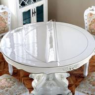 ostepdecor clear round table protector 36 inch 1.5mm thick round clear table cover protector, round plastic table protector for dining room table, waterproof pvc circle table pad logo