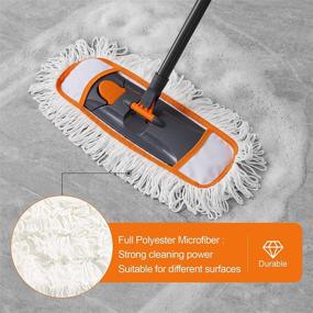 img 1 attached to 🧹 CLEANHOME 3-in-1 Mop Set: Floor Cleaning with Washable Pads, Extendable 55” Long Handle. Ideal Multifunction Dust Mop for Hardwood, Marble & Tile Floors