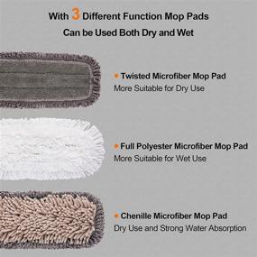 img 3 attached to 🧹 CLEANHOME 3-in-1 Mop Set: Floor Cleaning with Washable Pads, Extendable 55” Long Handle. Ideal Multifunction Dust Mop for Hardwood, Marble & Tile Floors