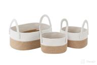 🧺 ubbcare cotton rope storage baskets: organize & decorate with these woven bins for clothes, toys, makeup, books - set of 3 логотип