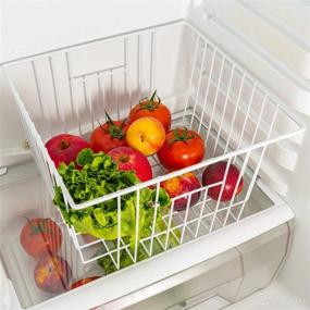 img 4 attached to 🔌 Convenient Storage Solution: Slideep Large Fridge Freezer Wire Organizer Basket - Set of 2