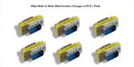 6 pack mini d-sub serial db9 male to male gender changer couplers - high-quality adapter solution logo