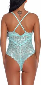 img 2 attached to Sexy Lace Teddy Bodysuit For Women With Snap Closure - Joyaria Lingerie