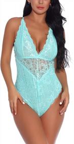 img 1 attached to Sexy Lace Teddy Bodysuit For Women With Snap Closure - Joyaria Lingerie