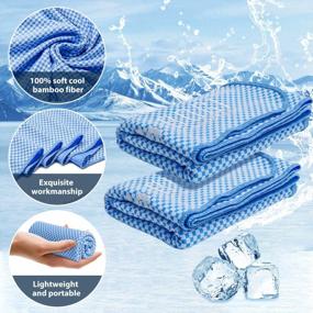 img 2 attached to 2-Pack Cooling Towels For Neck And Face - BOGI 47"X14" Ice Towels For Instant Cooling During Yoga, Golf, Gym, Camping, Running, Workouts, And More - Soft, Breathable, And Chilly - Blue And Pink