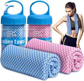 img 4 attached to 2-Pack Cooling Towels For Neck And Face - BOGI 47"X14" Ice Towels For Instant Cooling During Yoga, Golf, Gym, Camping, Running, Workouts, And More - Soft, Breathable, And Chilly - Blue And Pink