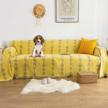 roomlife sofa cover sectional couch covers for 3 cushion couch,soft comfy chenille sofa covers for living room sofa slipcover pet couch protector couch cover for dogs kids(yellow,71"x134") logo