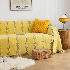 img 3 attached to ROOMLIFE Sofa Cover Sectional Couch Covers For 3 Cushion Couch,Soft Comfy Chenille Sofa Covers For Living Room Sofa Slipcover Pet Couch Protector Couch Cover For Dogs Kids(Yellow,71"X134")