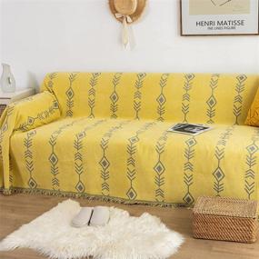 img 2 attached to ROOMLIFE Sofa Cover Sectional Couch Covers For 3 Cushion Couch,Soft Comfy Chenille Sofa Covers For Living Room Sofa Slipcover Pet Couch Protector Couch Cover For Dogs Kids(Yellow,71"X134")