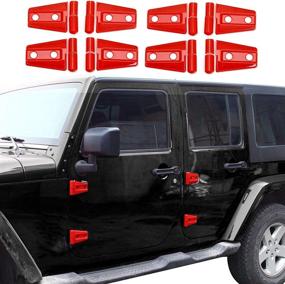 img 4 attached to Enhance Your Jeep Wrangler JK JKU with RT-TCZ Door Hinge Cover Trim: Stylish Red Exterior Accessories 2007-2018