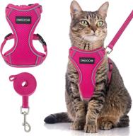 🐾 escape proof cat harness and leash set - reflective vest for walking and travel - adjustable mesh pink cat harness leash - comfort fit for small medium large cats, puppy логотип