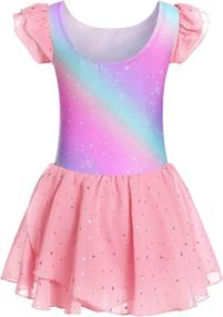 img 1 attached to 👗 Sparkling Boyoo Ruffle Sleeve Leotard for Girls - Active Clothing