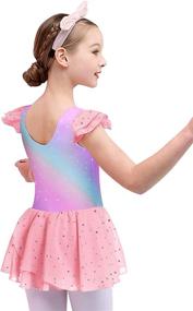 img 3 attached to 👗 Sparkling Boyoo Ruffle Sleeve Leotard for Girls - Active Clothing