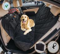 🐶 humutan caca waterproof dog car seat cover for cars/trucks/suv's - convertible hammock design with extra side flaps - medium size - includes bonus pet seat belt & carry bag логотип