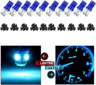 10pack t10 5-5050-smd 194 168 161 2825 instrument panel dash light bulb w/twist lock socket (ioce blue) logo